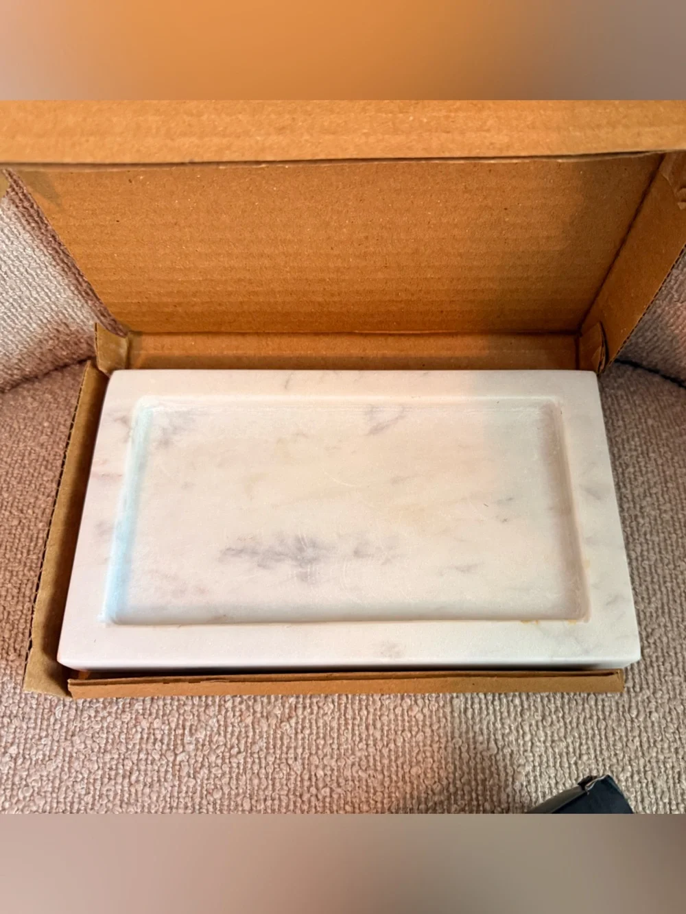 White Marble Rectangular Decorative Tray - Home Accents